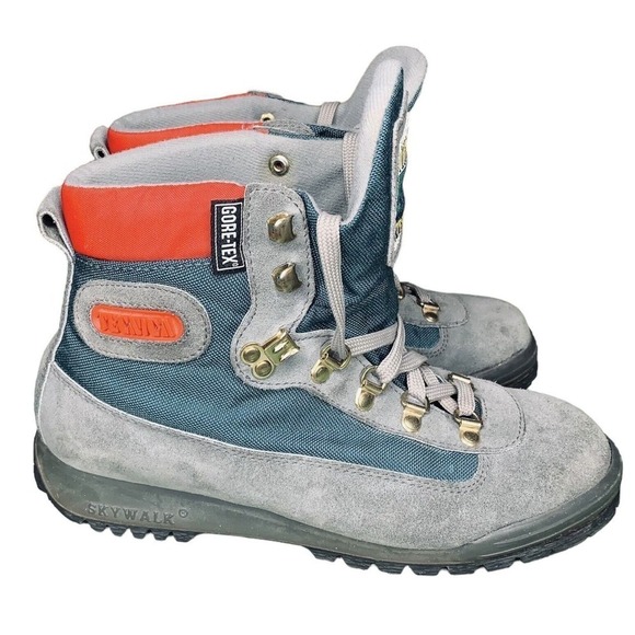 Tecnica Skywalk Trekking Gray Suede Hiking Boots Mens 6 Womens 7 VTG 90s main image 12